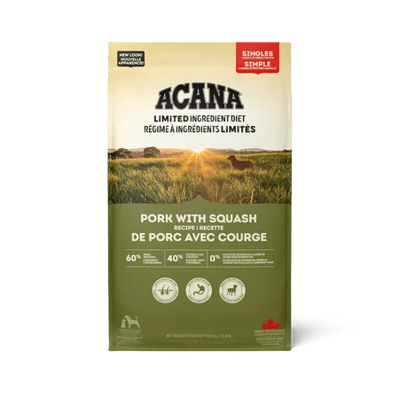 ACANA Singles - Pork with Squash Recipe Dog Food - Dry Dog Food- ACANA