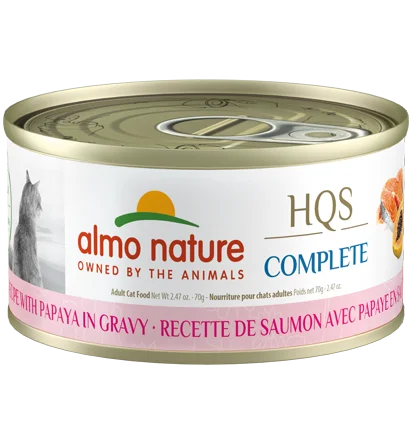 Almo Nature HQS Complete Salmon Recipe with Papaya in Gravy Cat Food- 2.47 oz