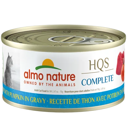 Almo Nature HQS Complete Tuna recipe with Pumpkin in Gravy Cat Food- 2.47 oz