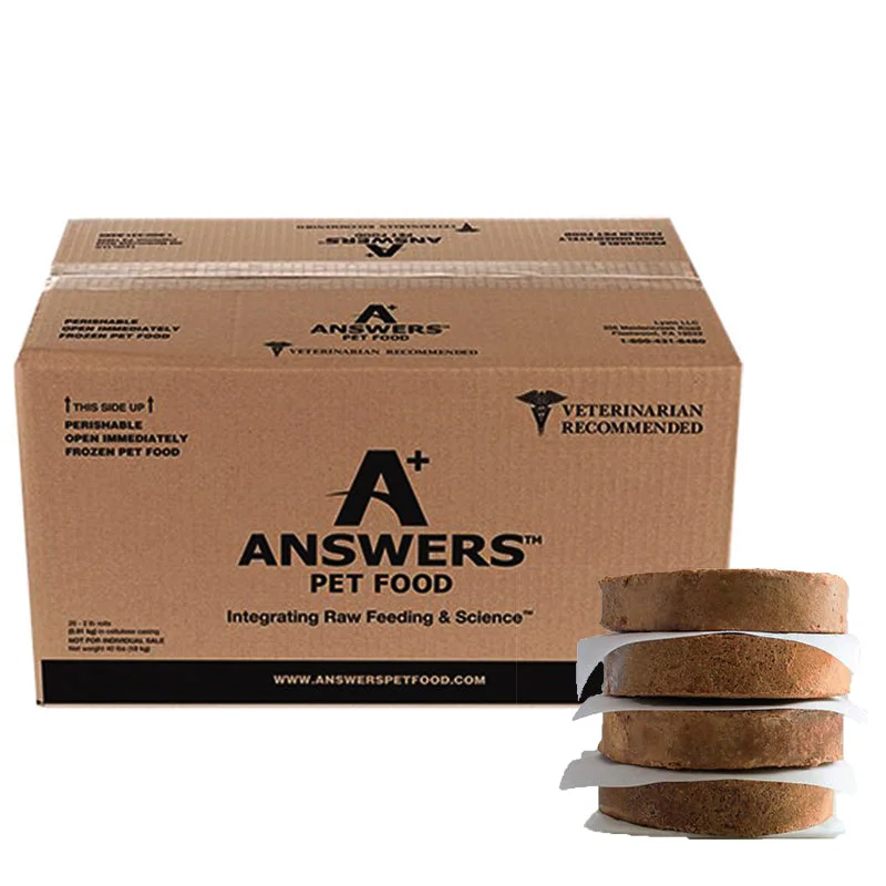 Answers Pet Food Frozen Raw Beef Dog Food Patties, 20lb