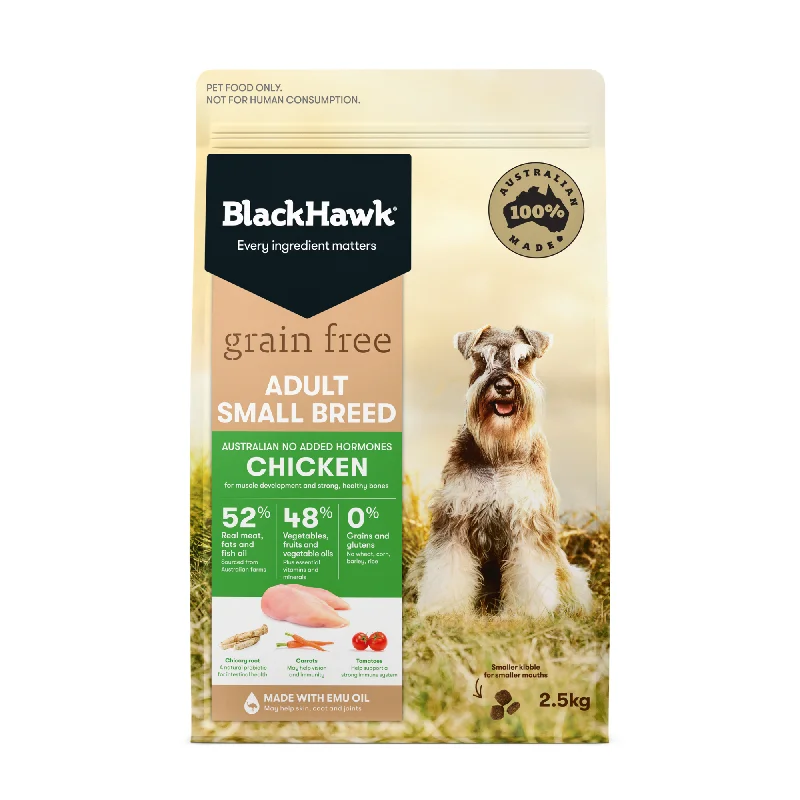 Black Hawk Grain Free Adult Small Breed Chicken Dry Dog Food 2.5kg