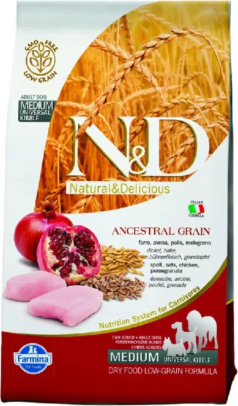 Farmina N&D Low Grain Chicken and Pomegranate Adult Food, 2.5 kg medium