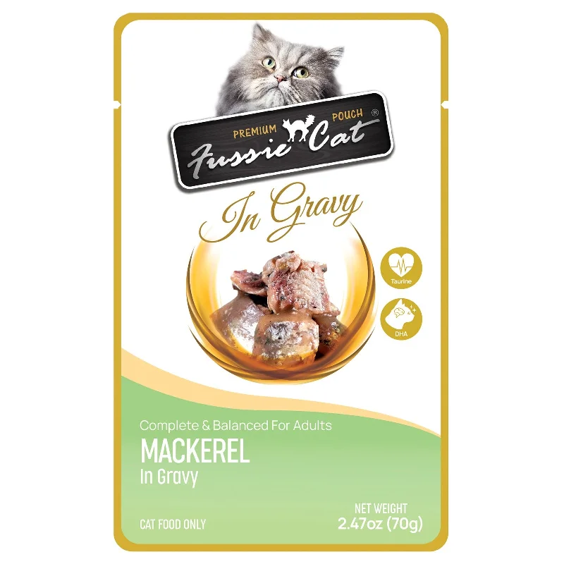 Fussie Cat Premium Pouch Mackerel in Gravy Cat Food