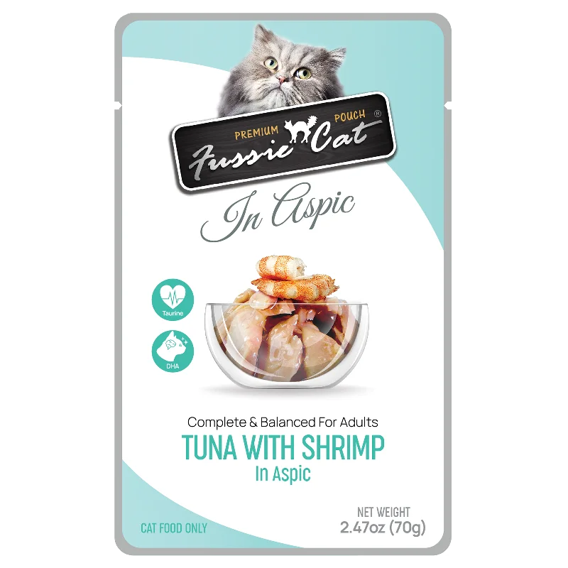 Fussie Cat Premium Pouch Tuna & Shrimp in Aspic Cat Food