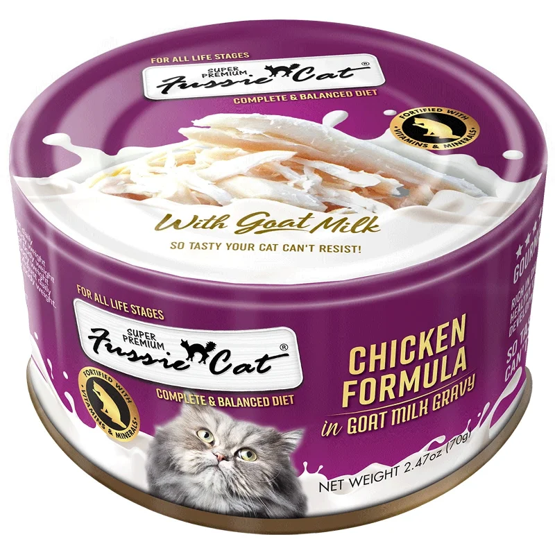 Fussie Cat Super Premium Chicken Formula in Goat Milk Gravy Cat Food-2.47 oz