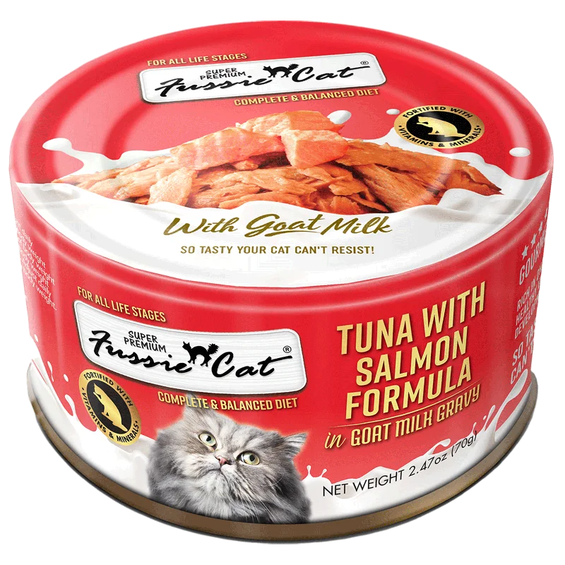 Fussie Cat Tuna with Salmon in Goat Milk Gravy - 2.47 oz