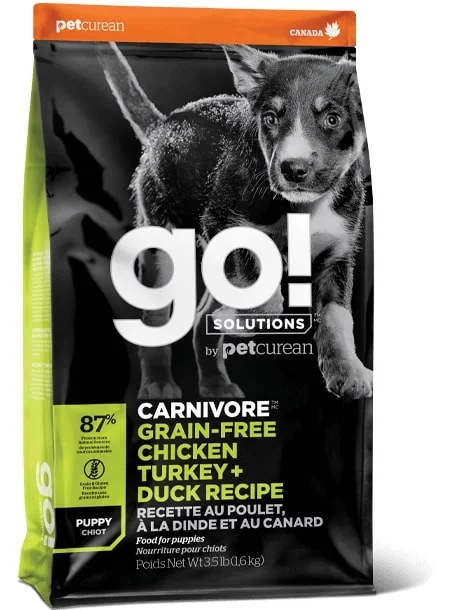 GO! Solutions Carnivore Dog Food - Chicken, Turkey + Duck Puppy Recipe