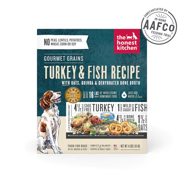 Gourmet Grains Turkey & White Fish - Dehydrated/Air-Dried Dog Food - The Honest Kitchen