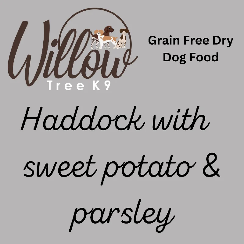 Haddock with sweet potato + parsley dog food