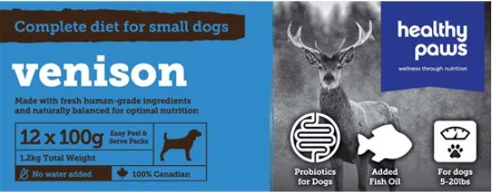 Healthy Paws - Complete Dinner - Small Dog - Venison