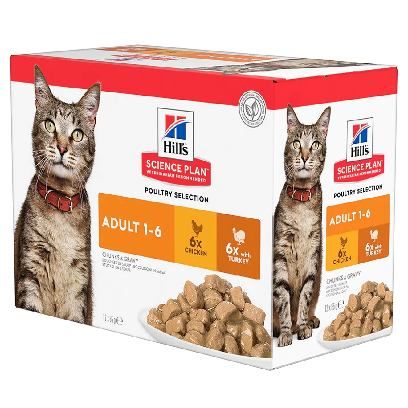 Hill's Science Plan - Adult Cat Wet Multipack - Chicken & Turkey