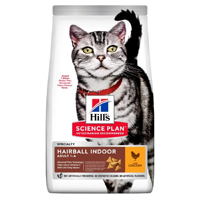 Hill's Science Plan Adult Hairball Indoor Dry Cat Food Chicken Flavour