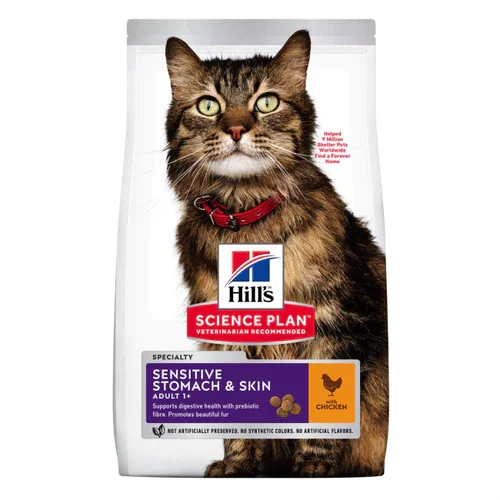 Hill's Science Plan Adult Sensitive Stomach and Skin Dry Cat Food Chicken Flavour