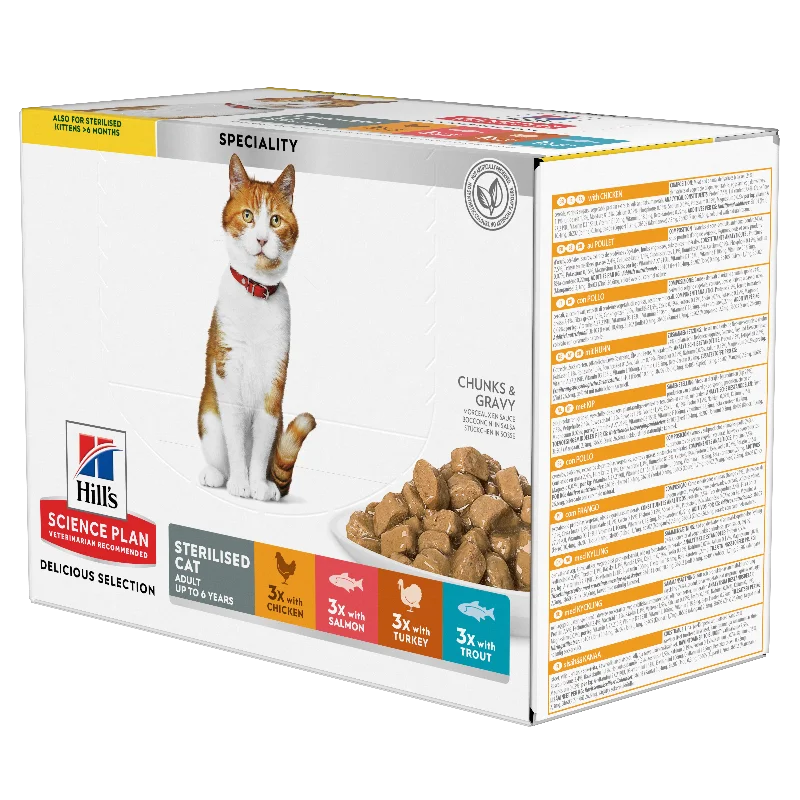 Hill's Science Plan - Adult Sterilised Wet Cat Food - Multipack Delicious Selection