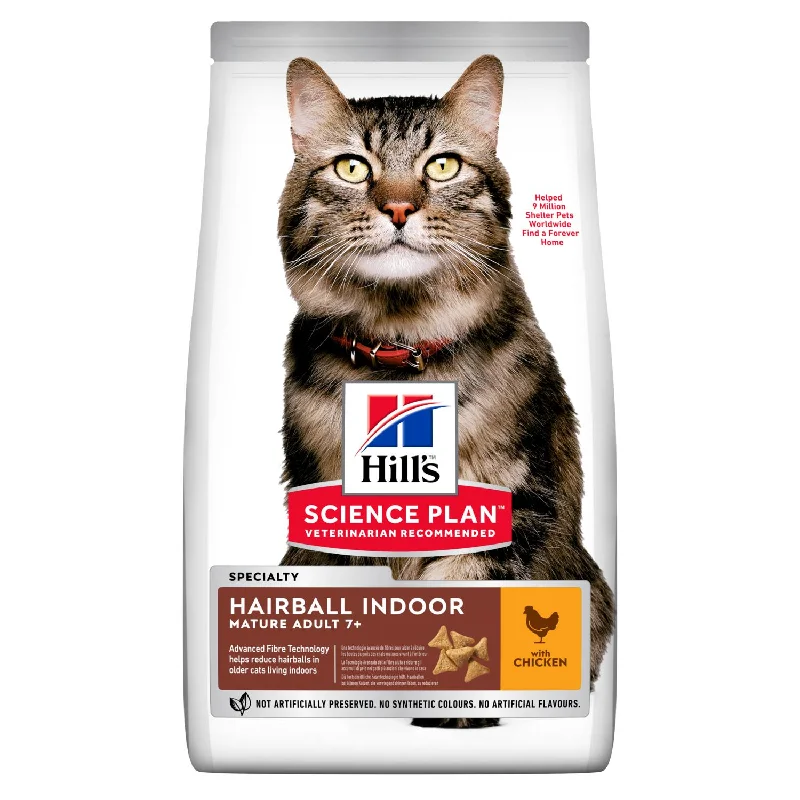 Hill's Science Plan Mature Adult Hairball Indoor Dry Cat Food Chicken Flavour - 2.5Kg