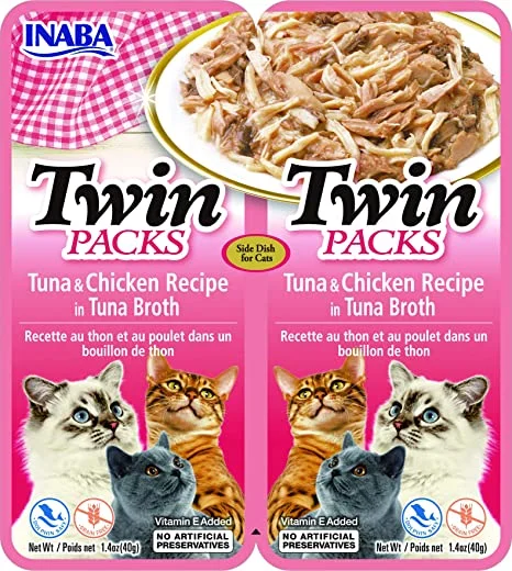 INABA Twin Packs - Tuna & Chicken Recipe in Tuna Broth for Cats