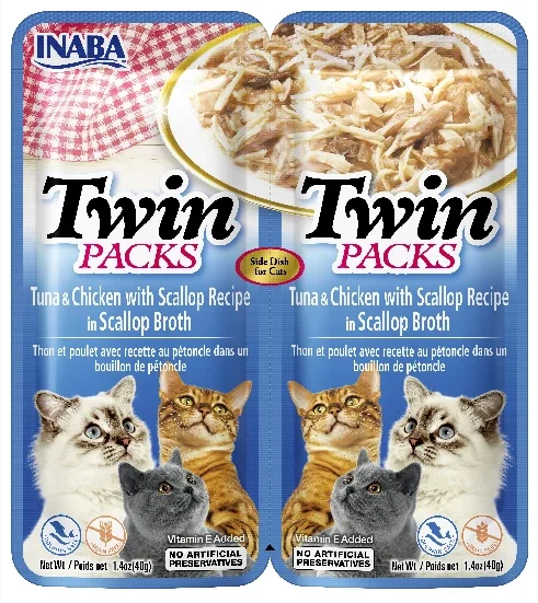 INABA Twin Packs - Tuna & Chicken with Scallop Recipe in Scallop Broth for Cats