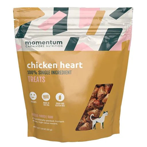 Momentum Cranivore Nutrition Freeze Dried Raw Chicken Heart -1.9 oz