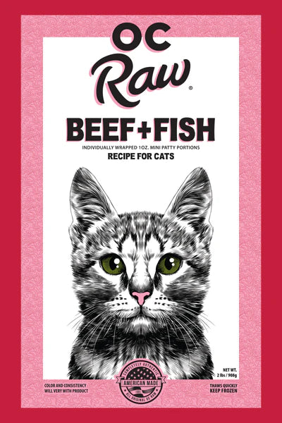 OC Raw Frozen Beef & Fish 1 oz Sliders for Cats