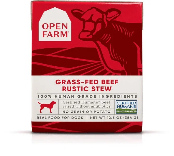 OPEN FARM GRAIN FREE GRASS FED BEEF RECIPE RUSTIC STEW SINGLE WET DOG FOOD