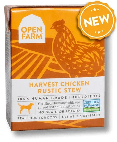 OPEN FARM GRAIN FREE HARVEST CHICKEN RECIPE RUSTIC STEW WET DOG FOOD