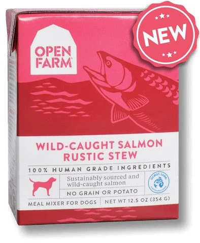 OPEN FARM GRAIN FREE WILD CAUGHT SALMON RECIPE RUSTIC STEW WET DOG FOOD