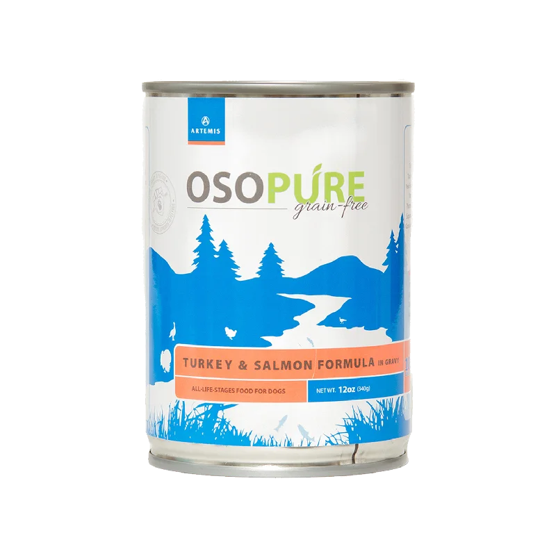 OSOPURE Grain Free Turkey & Salmon Canned Dog Food (12 pack)