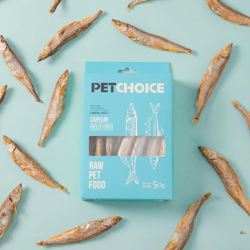 Pet Choice Freeze-Dried Capelin Cat Food Dog Treat - Whole Fish