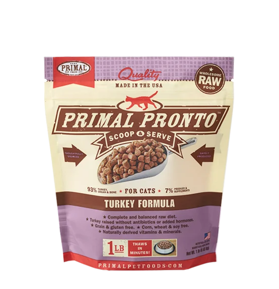 Primal Pronto Frozen Raw Turkey for Cats - 1 lb