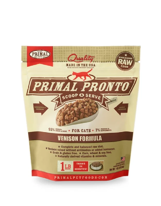 Primal Pronto Frozen Raw Venison for Cats - 1 lb