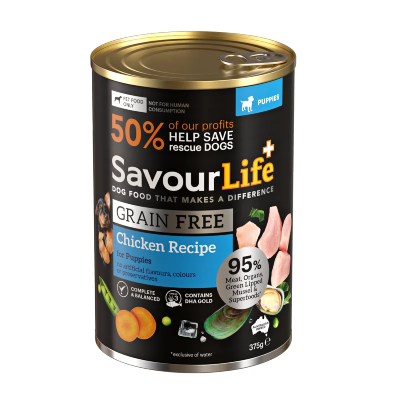 SavourLife Grain Free Puppy Chicken Recipe Wet Food 375g x 12