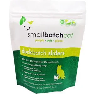 SmallBatch Cat Raw Frozen Sliders Duck 3lb