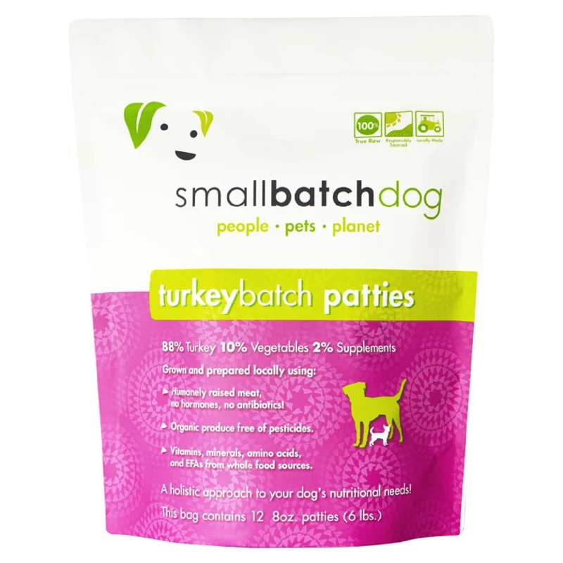 SmallBatch Dog Frozen Raw Turkey 8oz Patties