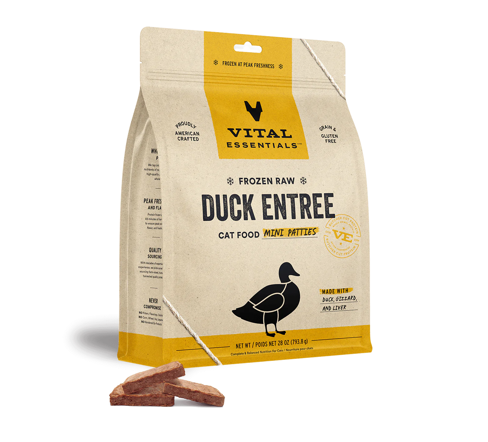 Vital Essentials Vital Cat Frozen Duck Mini Patties - 28-oz