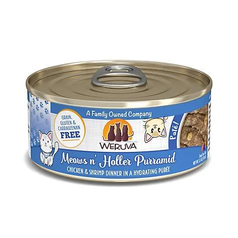 Weruva Meows n' Holler PurrAmid Chicken & Shrimp Dinner Pate for Cats - 5.5 oz.