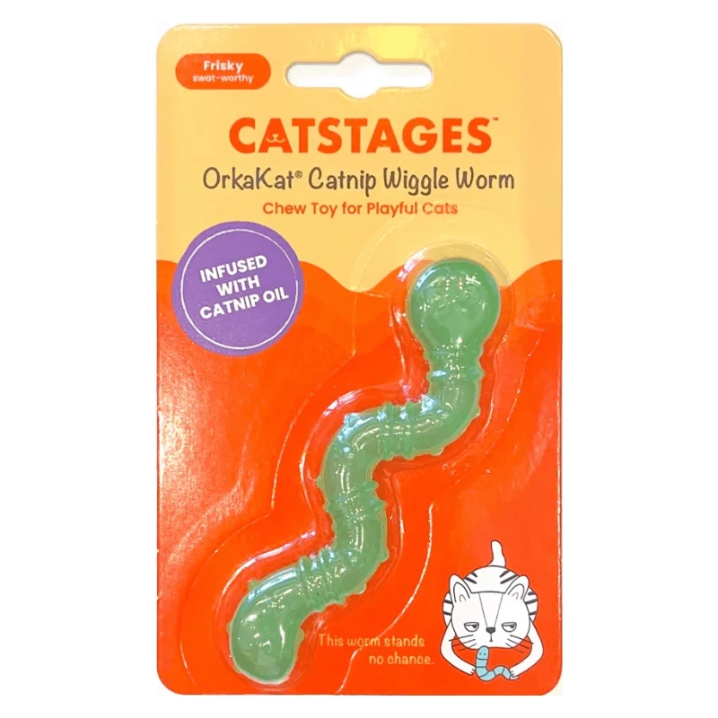 Cat Dental Toy - Orkakat Catnip Wiggle Worm