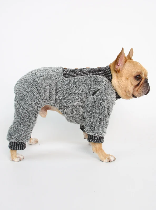 Fuzzy Grays Dog Pajama Jumpsuit